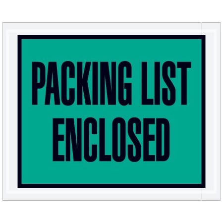 Bsc Preferred 4-1/2 x 5-1/2'' Green Full-Face ''Packing List Enclosed'' Envelopes, 1000PK PL404